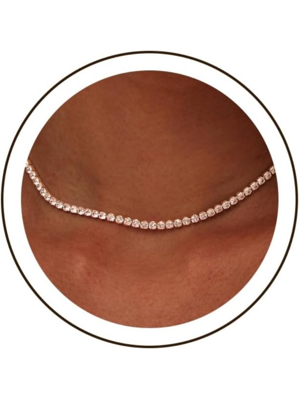 Dainty Butterfly Choker Necklace - 14K Gold Plated, Rhinestone & Zirconia Chain